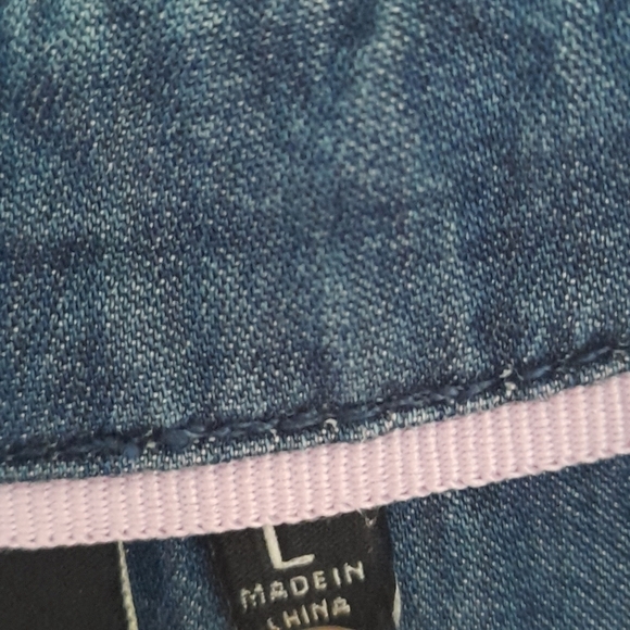 Nanette Lepore Denim Jean Top Womens Large Snap Western Cowgirl - Picture 9 of 13